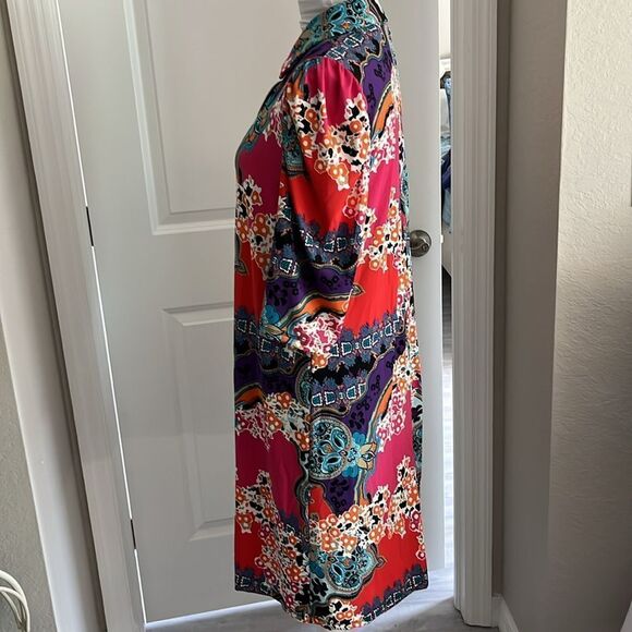 Mackenzie & James Floral Paisley 1/4 Zip w Circle Pull Stretch Fabric - Picture 6 of 11